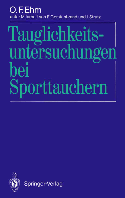 Book cover of Tauglichkeitsuntersuchungen bei Sporttauchern (1989)