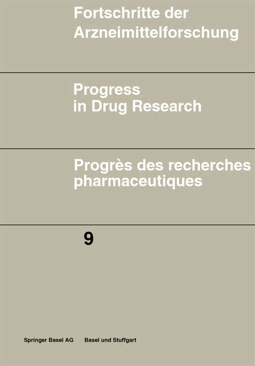 Book cover of Fortschritte der Arzneimittelforschung \ Progress in Drug Research \ Progrès des recherches pharmaceutiques (1966) (Progress in Drug Research #9)