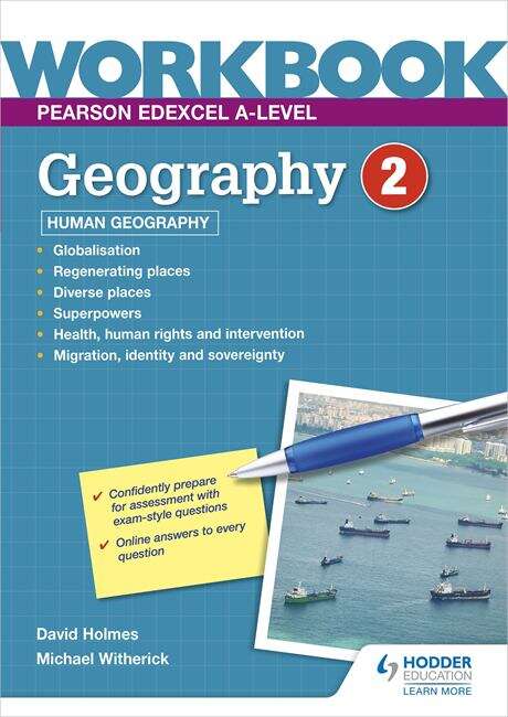 Book cover of Pearson Edexcel A-level Geography Workbook 2: Human Geography
