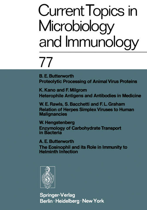 Book cover of Current Topics in Microbiology and Immunology (1977) (Current Topics in Microbiology and Immunology #77)