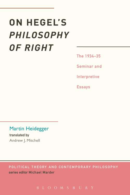 Book cover of Hegel's Philosophy of Right: Subjectivity and Ethical Life (Continuum Studies in Philosophy)
