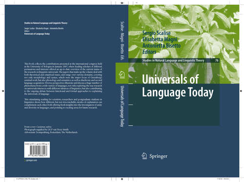 Book cover of Universals of Language Today (2009) (Studies in Natural Language and Linguistic Theory #76)