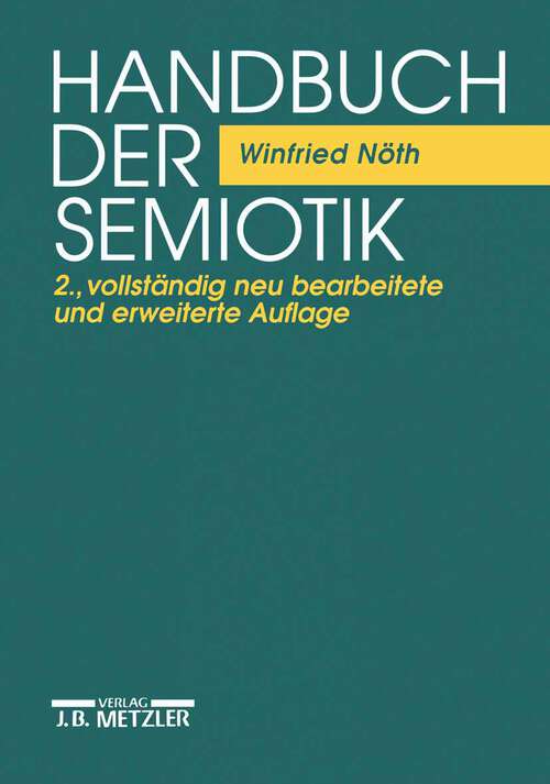 Book cover of Handbuch der Semiotik (2. Aufl. 2000)