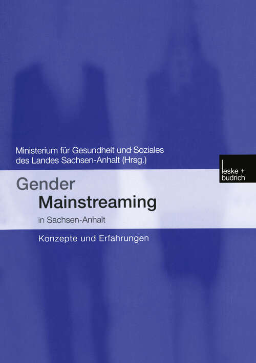 Book cover of Gender Mainstreaming in Sachsen-Anhalt: Konzepte und Erfahrungen (2003)