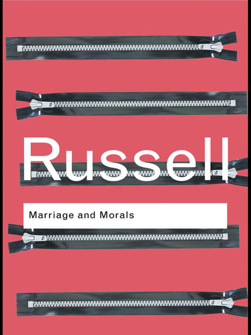 Book cover of Marriage and Morals