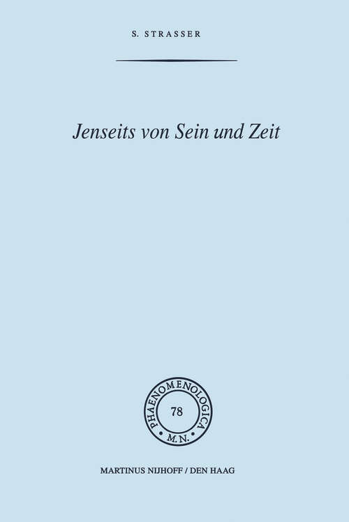 Book cover of Jenseits von Sein und Zeit: Eine Einführung in Emmanuel Levinas’ Philosophie (1978) (Phaenomenologica #78)