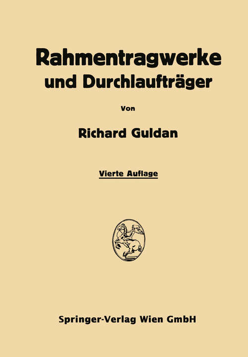 Book cover of Rahmentragwerke und Durchlaufträger (4. Aufl. 1949)