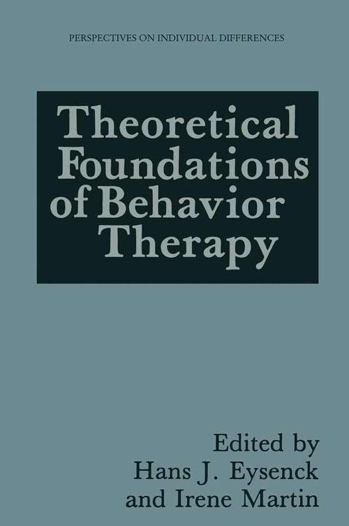 Book cover of Theoretical Foundations of Behavior Therapy (1987) (Perspectives on Individual Differences)