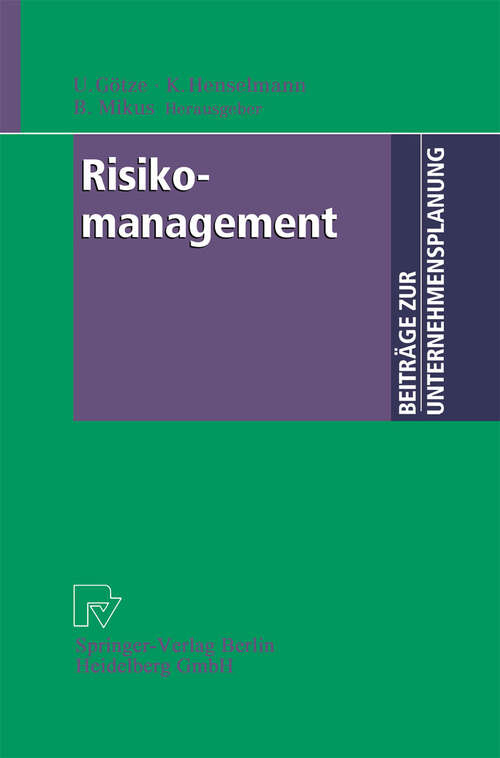 Book cover of Risikomanagement (2001) (Beiträge zur Unternehmensplanung)