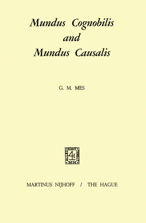 Book cover of Mundus Cognobilis and Mundus Causalis (1970)