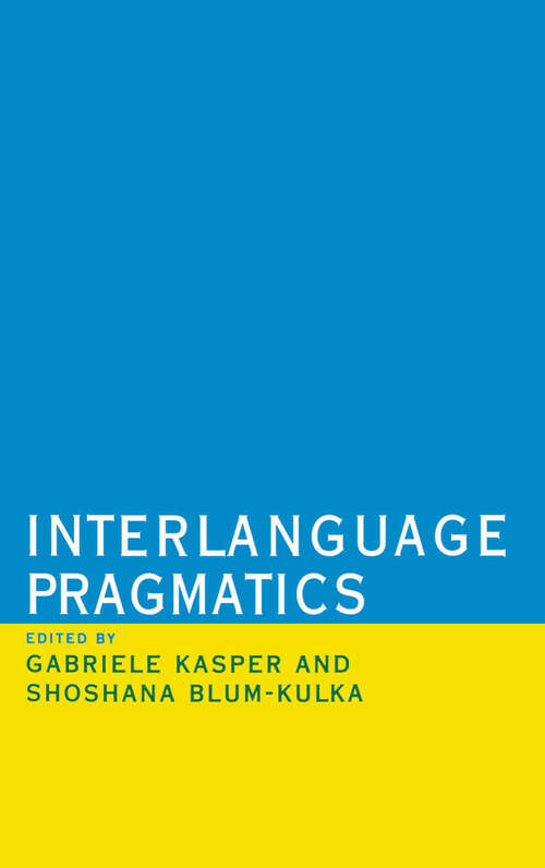 Book cover of Interlanguage Pragmatics