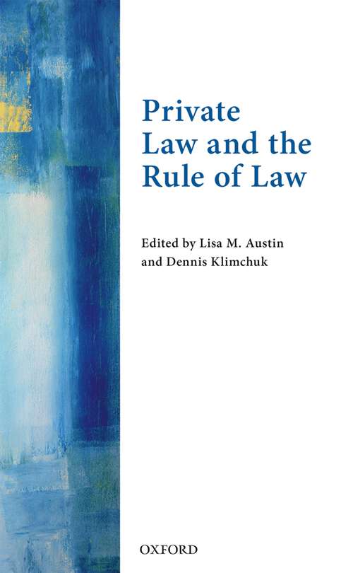 Book cover of Private Law and the Rule of Law