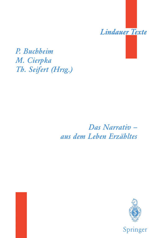 Book cover of Das Narrativ — aus dem Leben Erzähltes (1998) (Lindauer Texte)
