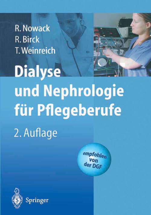 Book cover of Dialyse und Nephrologie für Pflegeberufe (2. Aufl. 2003)