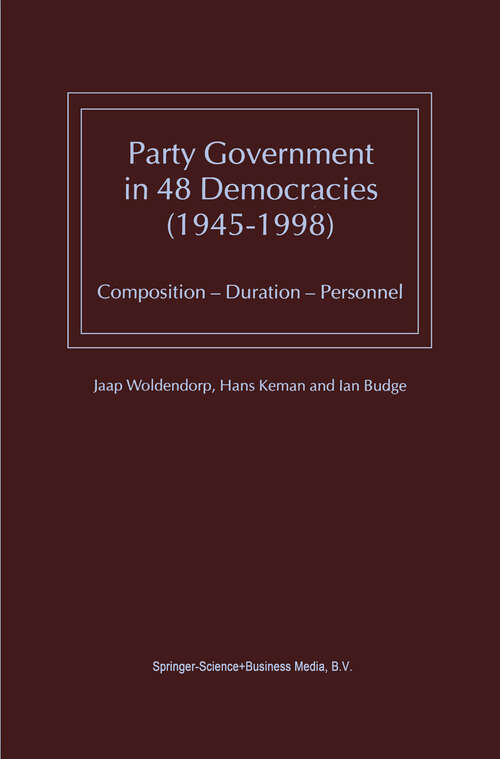 Book cover of Party Government in 48 Democracies (1945–1998): Composition — Duration — Personnel (2000)