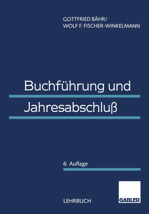 Book cover of Buchführung und Jahresabschluß (6., überarb. Aufl. 1998)