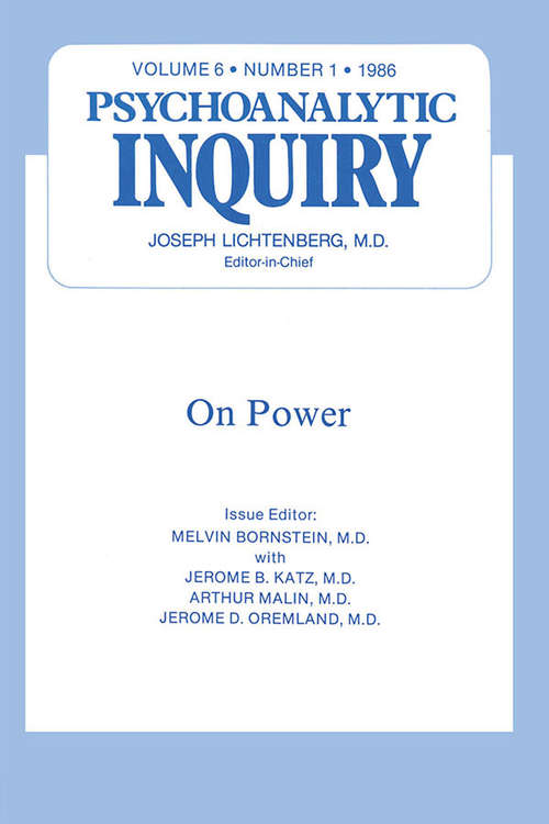 Book cover of On Power: Psychoanalytic Inquiry, 6.1