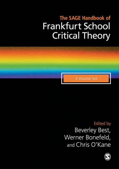 Book cover of The SAGE Handbook of Frankfurt School Critical Theory