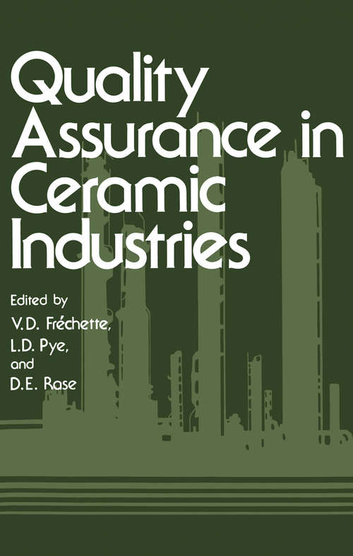 Book cover of Quality Assurance in Ceramic Industries (1979)