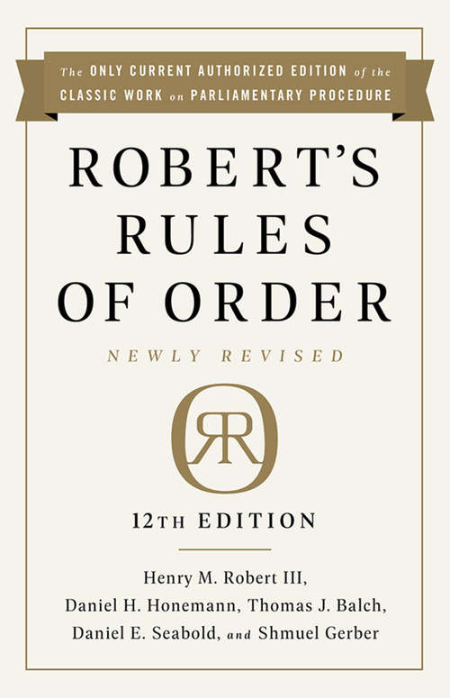 Book cover of Robert's Rules of Order Newly Revised In Brief, 2nd edition (2)