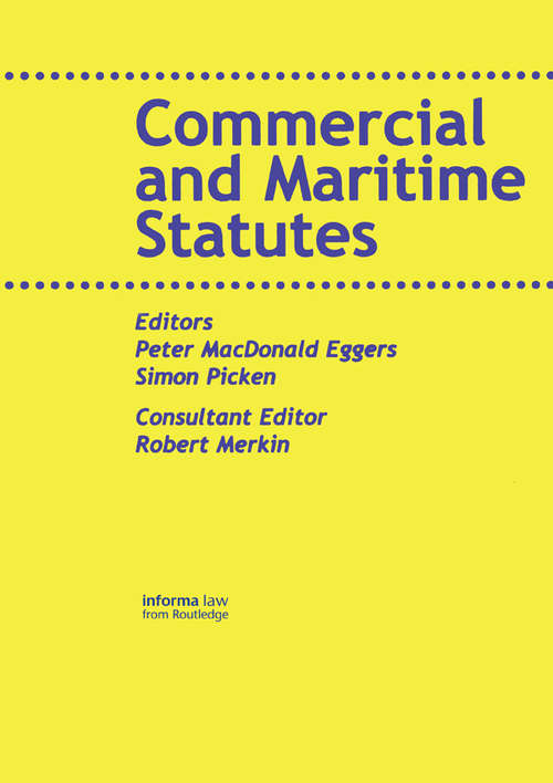 Book cover of Commercial and Maritime Statutes (Maritime and Transport Law Library)