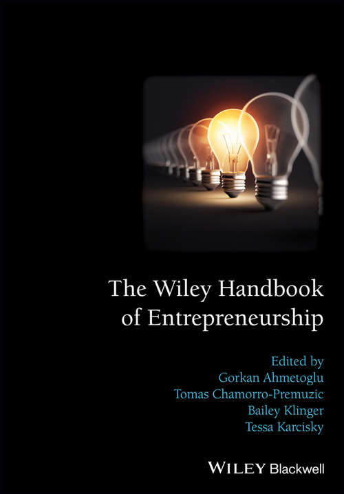 Book cover of The Wiley Handbook of Entrepreneurship