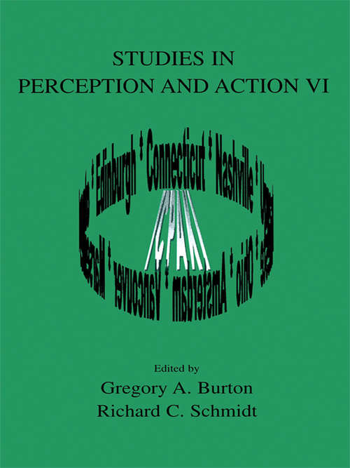 Book cover of Studies in Perception and Action VI (Studies in Perception and Action)