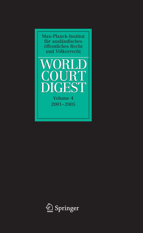 Book cover of World Court Digest 2001 - 2005 (2009) (World Court Digest #4)