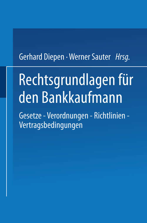 Book cover of Rechtsgrundlagen für den Bankkaufmann (1983)