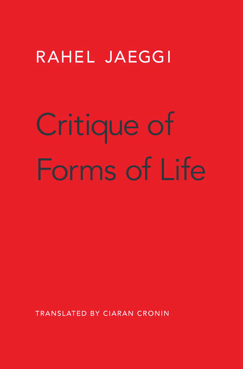 Book cover of Critique of Forms of Life