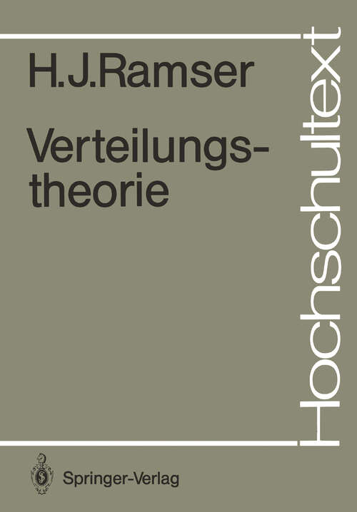 Book cover of Verteilungstheorie (1987) (Hochschultext)