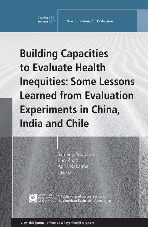 Book cover of Building Capacities to Evaluate Health Inequities: New Directions for Evaluation, Number 154 (J-B PE Single Issue (Program) Evaluation)