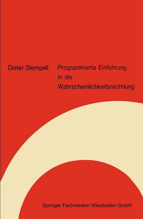 Book cover of Programmierte Einführung in die Wahrscheinlichkeitsrechnung (3. Aufl. 1975)