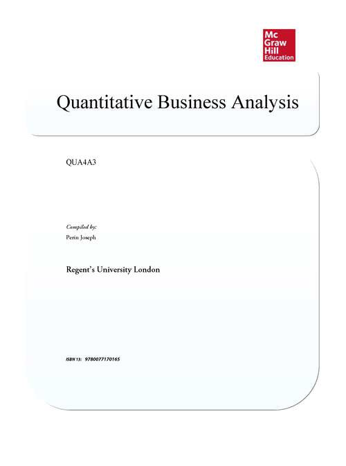 Book cover of Ebook: Quantitative Business Analysis (UK Higher Education  Business Business Statistics)