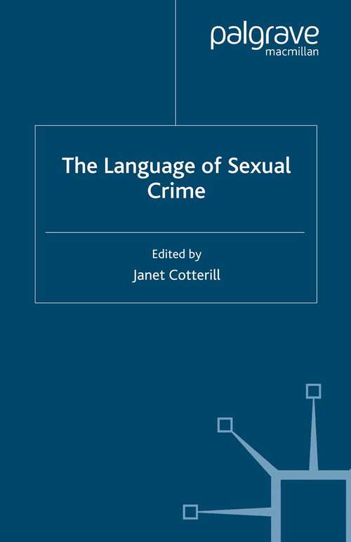 Book cover of The Language of Sexual Crime (2007)