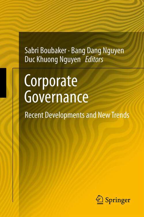 Book cover of Corporate Governance: Recent Developments and New Trends (2012)