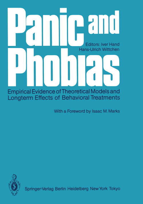 Book cover of Panic and Phobias: Empirical Evidence of Theoretical Models and Longterm Effects of Behavioral Treatments (1986)