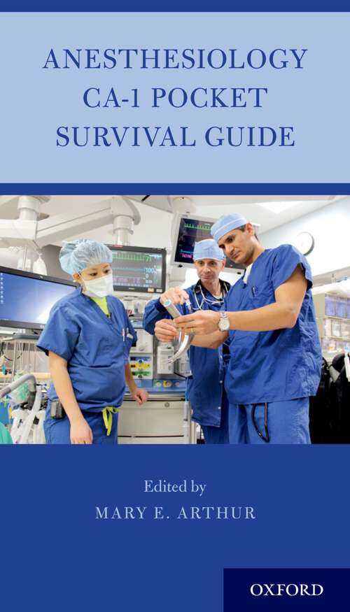 Book cover of Anesthesiology CA-1 Pocket Survival Guide