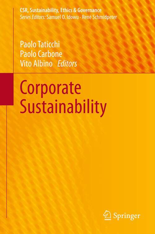 Book cover of Corporate Sustainability (2014) (CSR, Sustainability, Ethics & Governance)