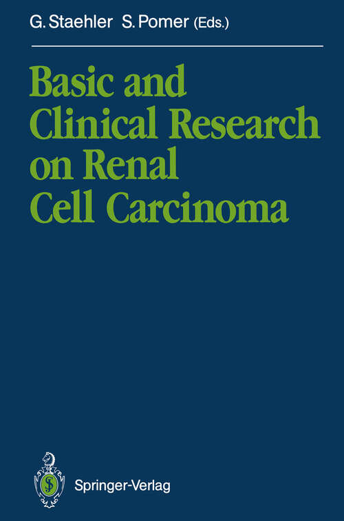 Book cover of Basic and Clinical Research on Renal Cell Carcinoma (1992)