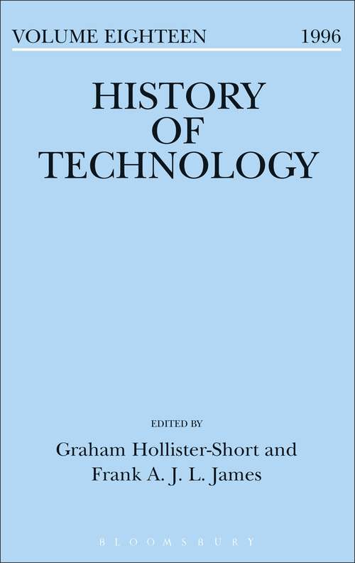 Book cover of History of Technology Volume 18 (History of Technology)