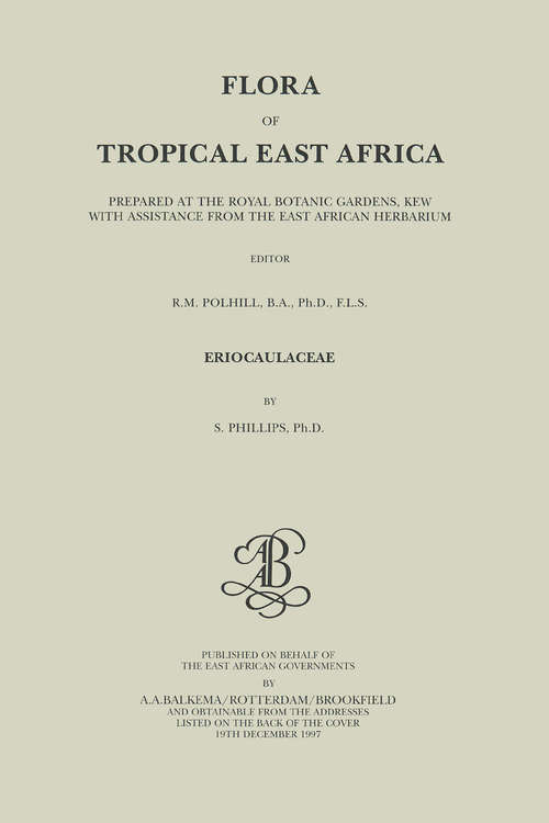 Book cover of Flora of Tropical East Africa - Eriocaulaceae (1997)