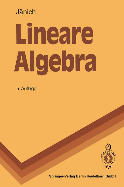 Book cover of Lineare Algebra (5. Aufl. 1993) (Springer-Lehrbuch)