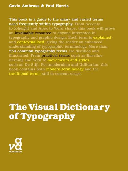 Book cover of The Visual Dictionary of Typography (Visual Dictionaries)