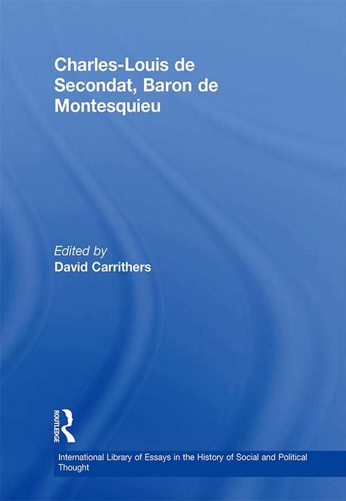 Book cover of Charles-Louis de Secondat, Baron de Montesquieu