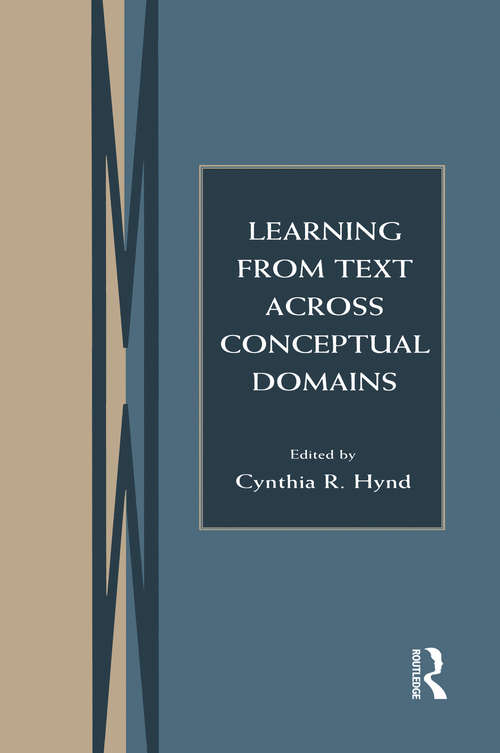 Book cover of Learning From Text Across Conceptual Domains