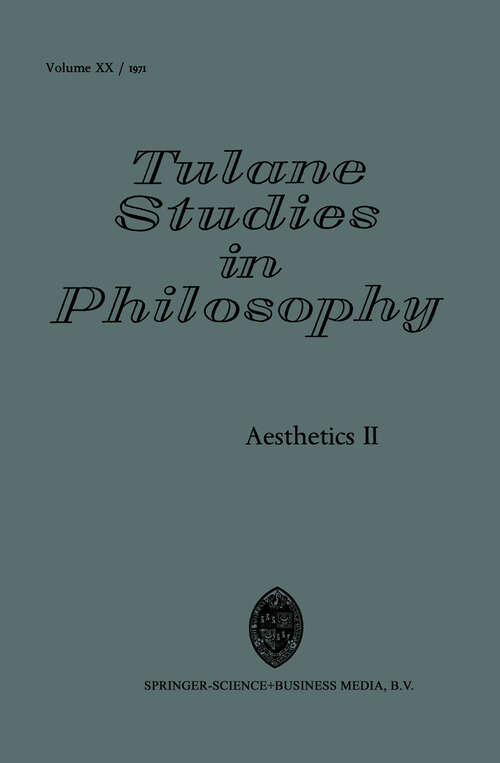 Book cover of Aesthetics II (1971) (Tulane Studies in Philosophy #20)