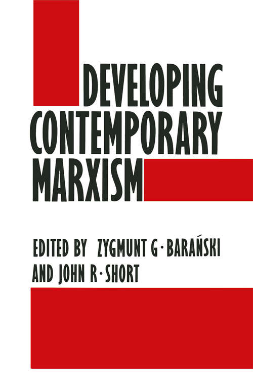 Book cover of Developing Contemporary Marxism: (pdf) (1st ed. 1985)