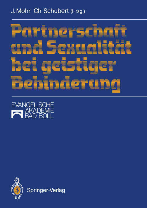 Book cover of Partnerschaft und Sexualität bei geistiger Behinderung (1991)