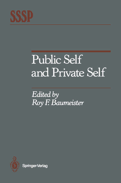 Book cover of Public Self and Private Self (1986) (Springer Series in Social Psychology)